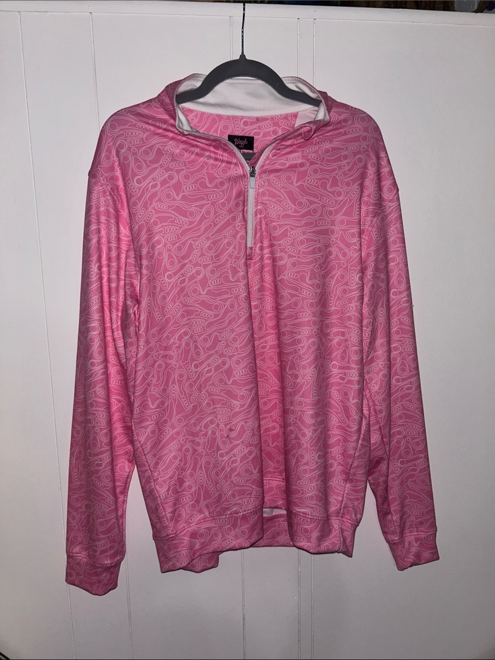 Waggle Women's Pink Half-Zip Pullover Golf Apparel